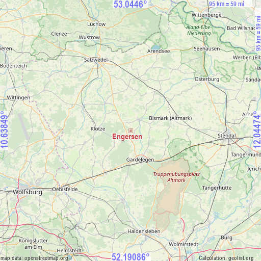 Engersen on map