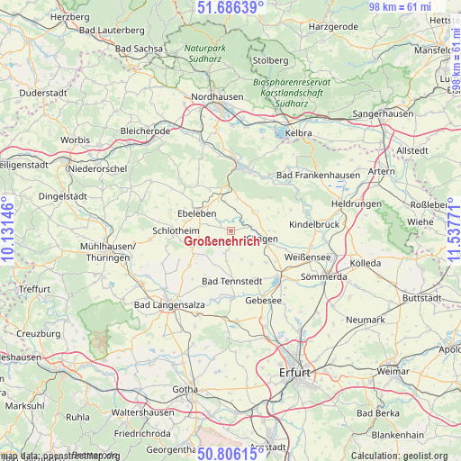 Großenehrich on map