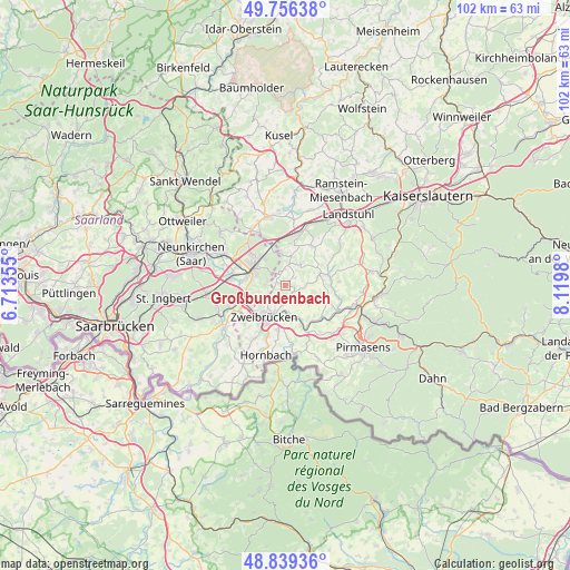 Großbundenbach on map