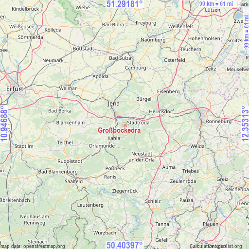 Großbockedra on map