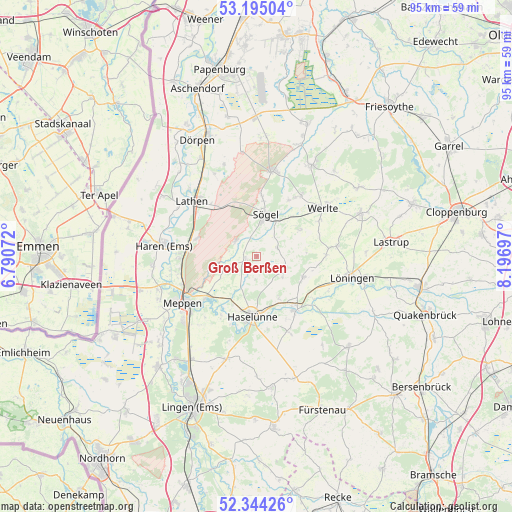 Groß Berßen on map