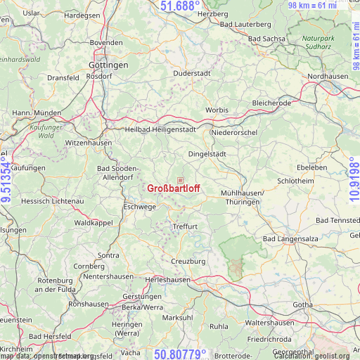 Großbartloff on map