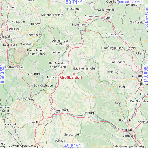 Großbardorf on map