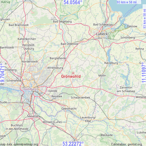 Grönwohld on map
