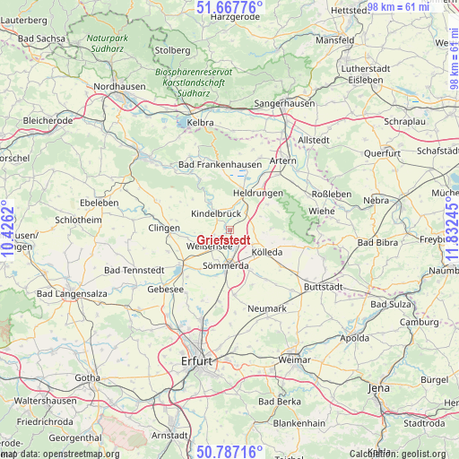 Griefstedt on map
