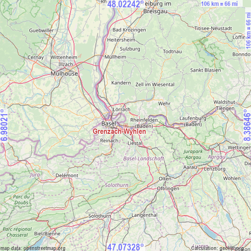 Grenzach-Wyhlen on map