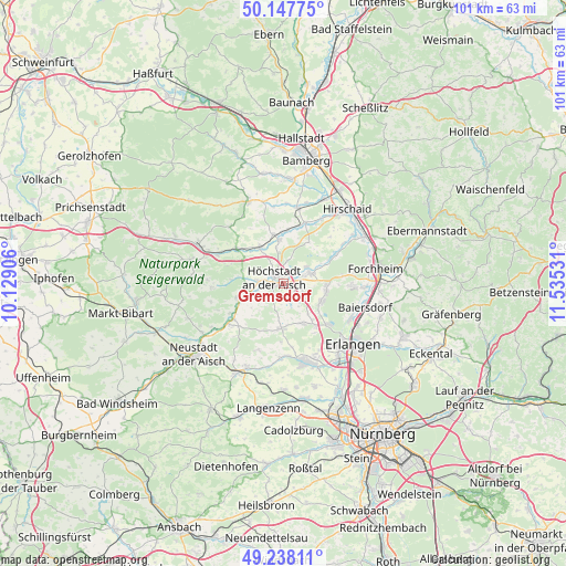 Gremsdorf on map