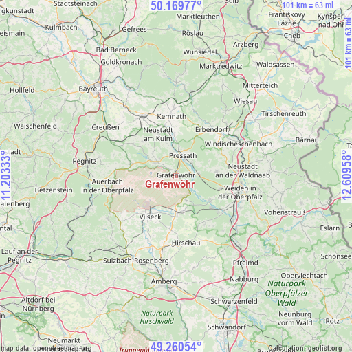 Grafenwöhr on map