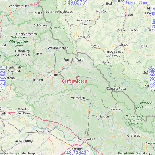 Grafenwiesen on map