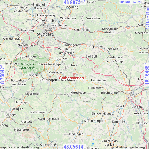 Grabenstetten on map