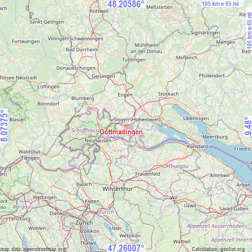 Gottmadingen on map
