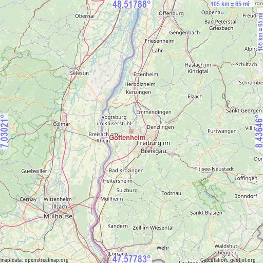 Gottenheim on map