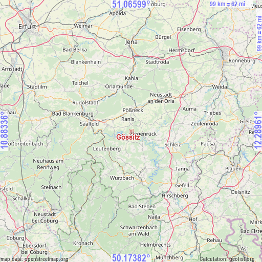 Gössitz on map