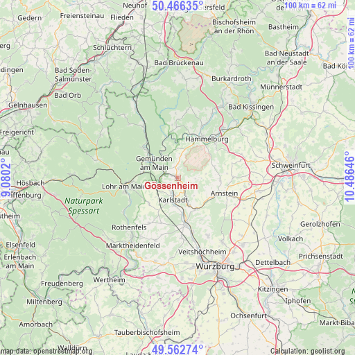 Gössenheim on map