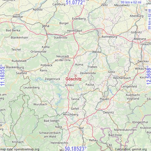 Göschitz on map
