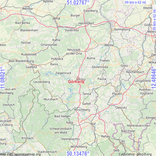 Görkwitz on map