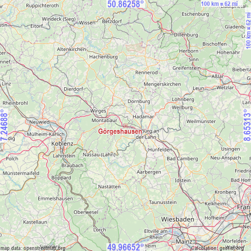 Görgeshausen on map