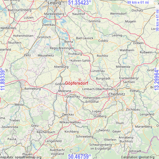 Göpfersdorf on map