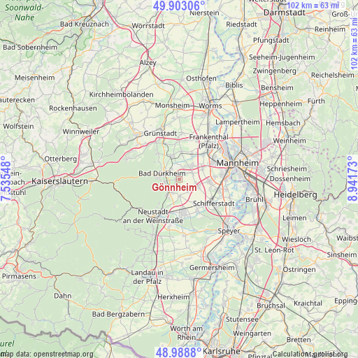 Gönnheim on map