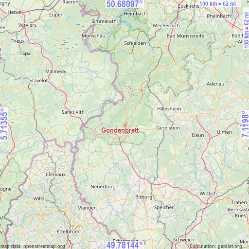 Gondenbrett on map