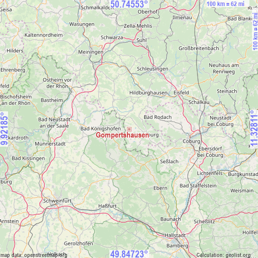 Gompertshausen on map