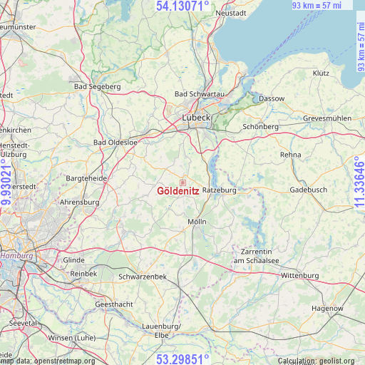 Göldenitz on map