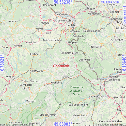 Gödenroth on map