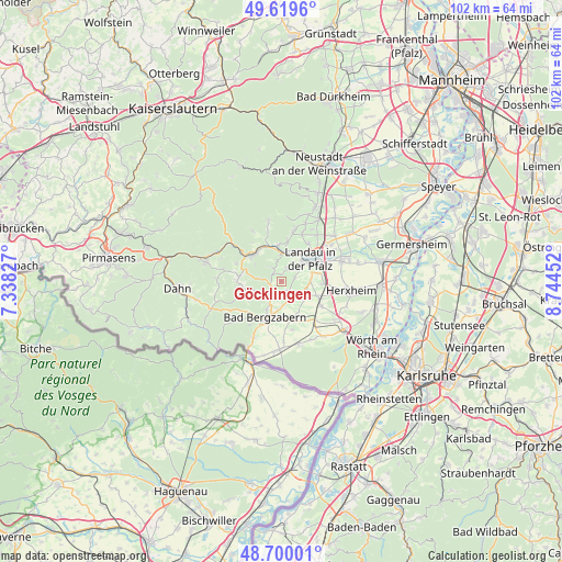 Göcklingen on map