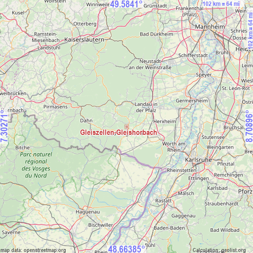 Gleiszellen-Gleishorbach on map