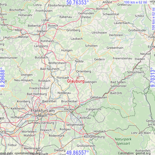 Glauburg on map