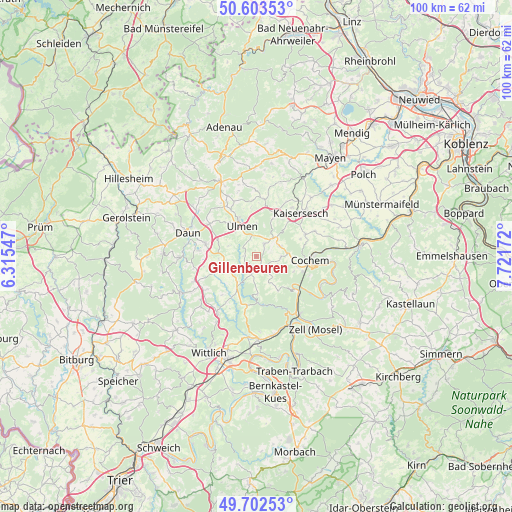 Gillenbeuren on map