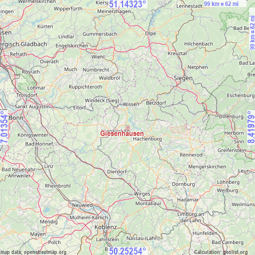 Giesenhausen on map