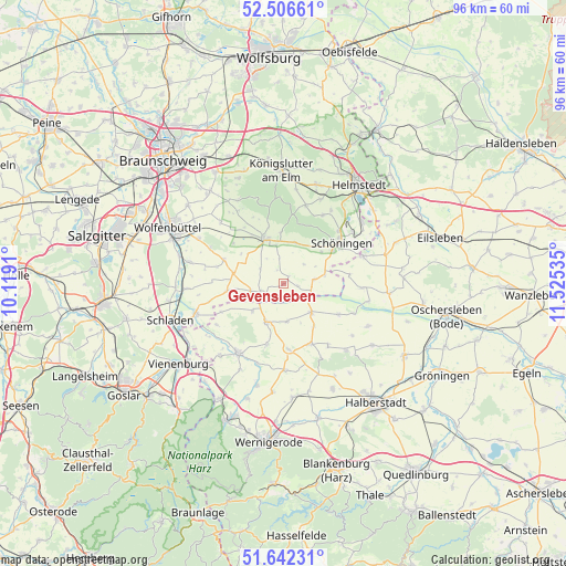 Gevensleben on map