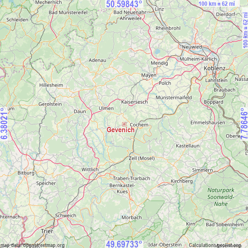 Gevenich on map