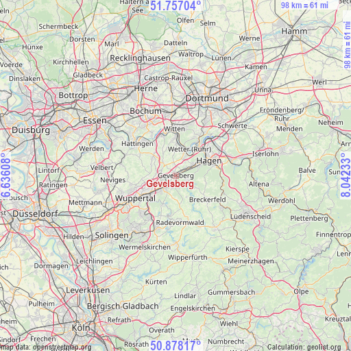 Gevelsberg on map