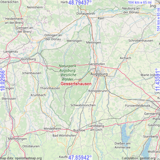 Gessertshausen on map
