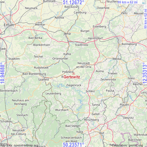 Gertewitz on map