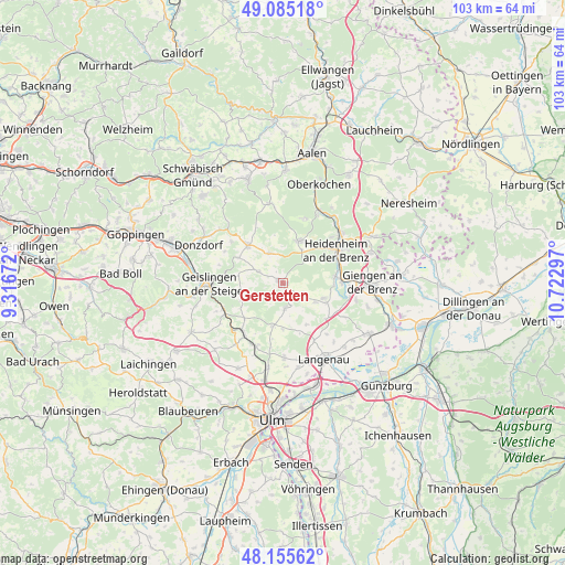 Gerstetten on map