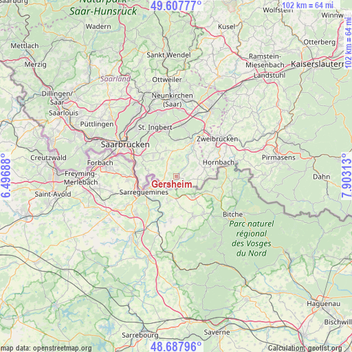 Gersheim on map