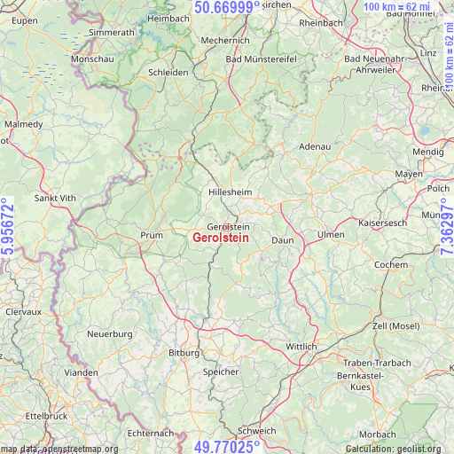 Gerolstein on map