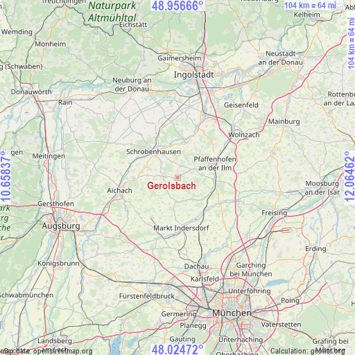Gerolsbach on map