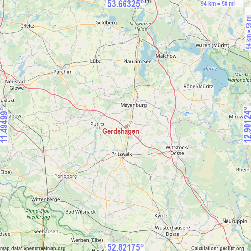 Gerdshagen on map