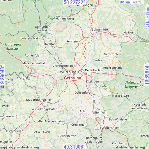 Gerbrunn on map