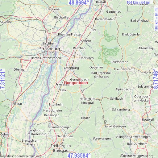 Gengenbach on map