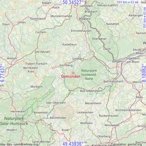 Gemünden on map