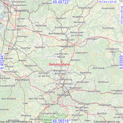 Gemmrigheim on map