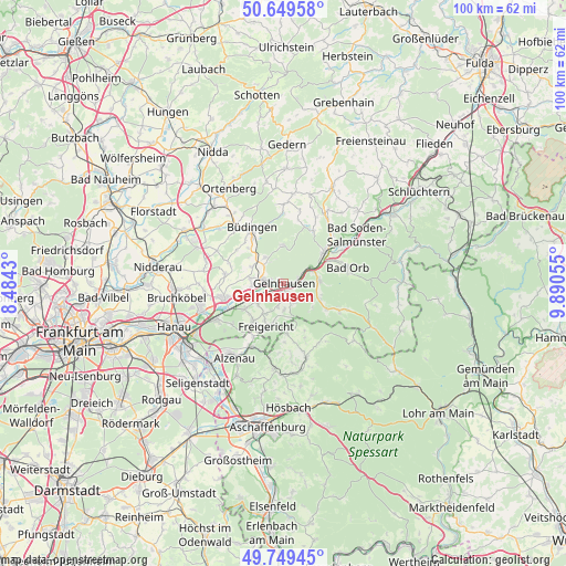 Gelnhausen on map