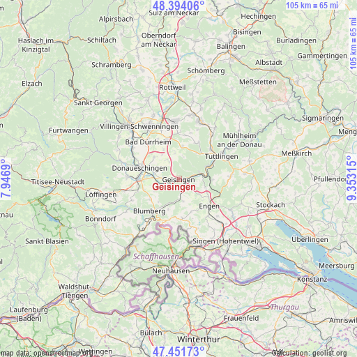 Geisingen on map