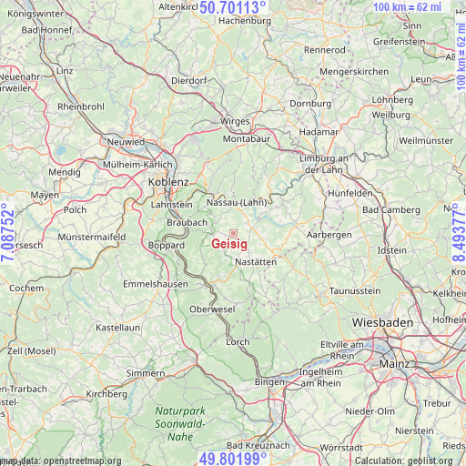 Geisig on map