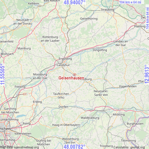 Geisenhausen on map